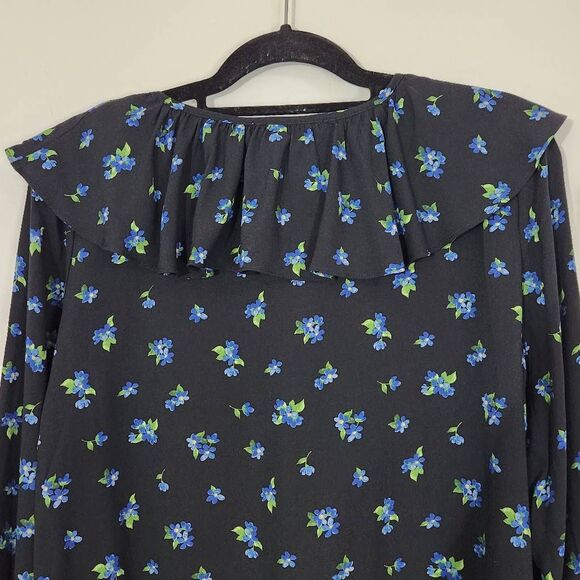 WeWoreWhat Black Floral Cropped Blouse NWT Size Large Boho Floral Blouse - Picture 7 of 10
